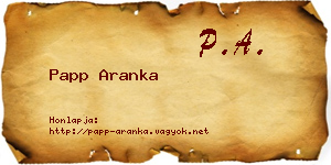 Papp Aranka névjegykártya