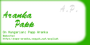 aranka papp business card